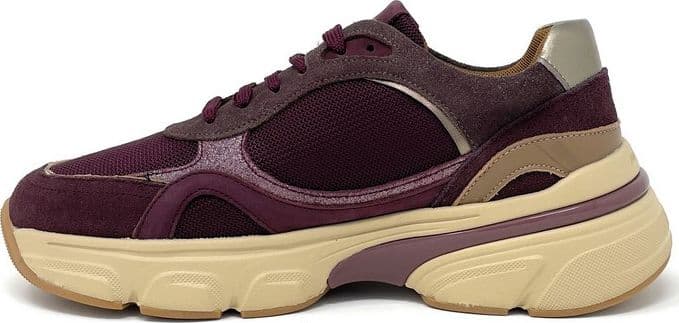Janet & Janet sneakers donna camoscio, tela e pelle wine J 441 - 3