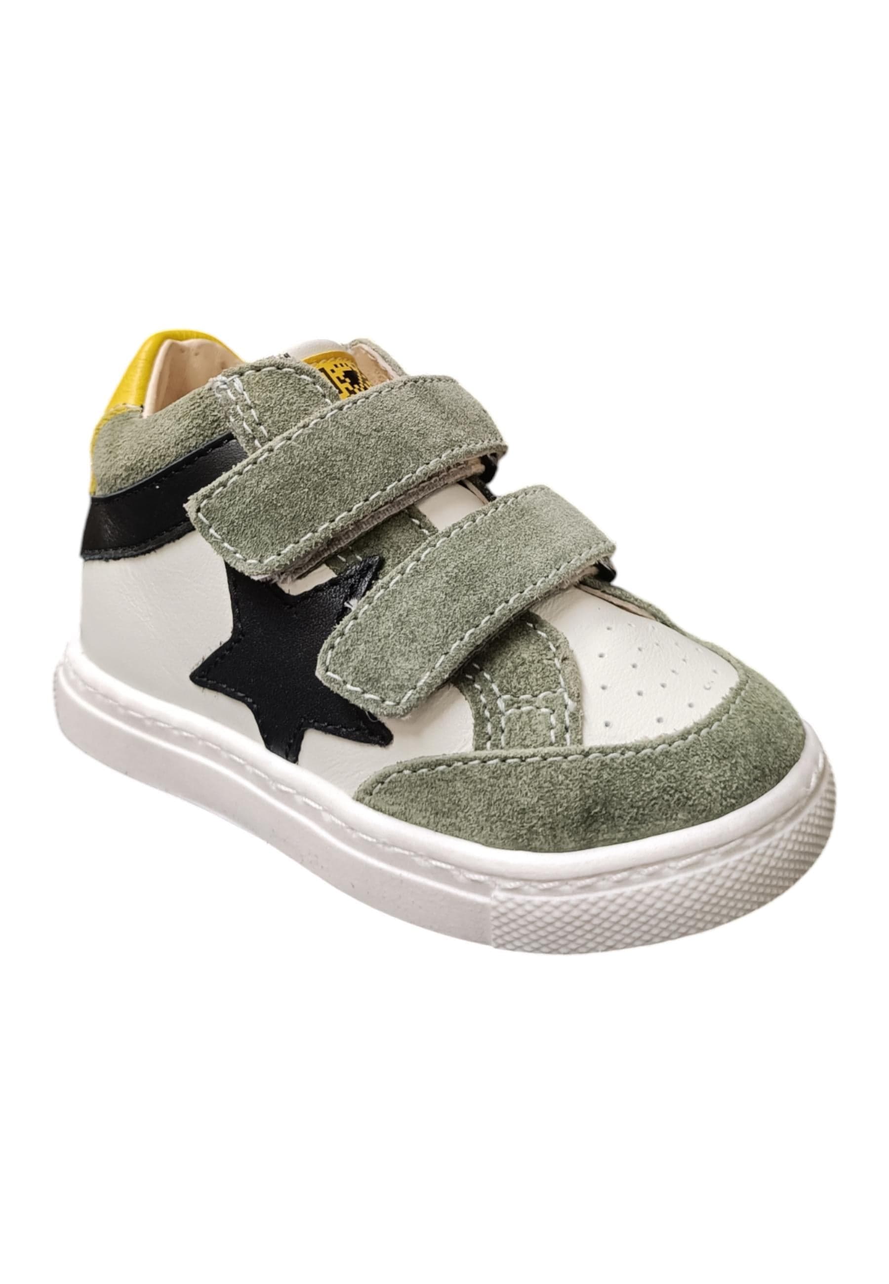 Ciao Star Baby Sneakers Primi Passi Bimbo Bianco Verdone Nero - Scarpe Pelle Velcro in Ballerine Scarpetteria Gica - Trani, commercioVirtuoso.it