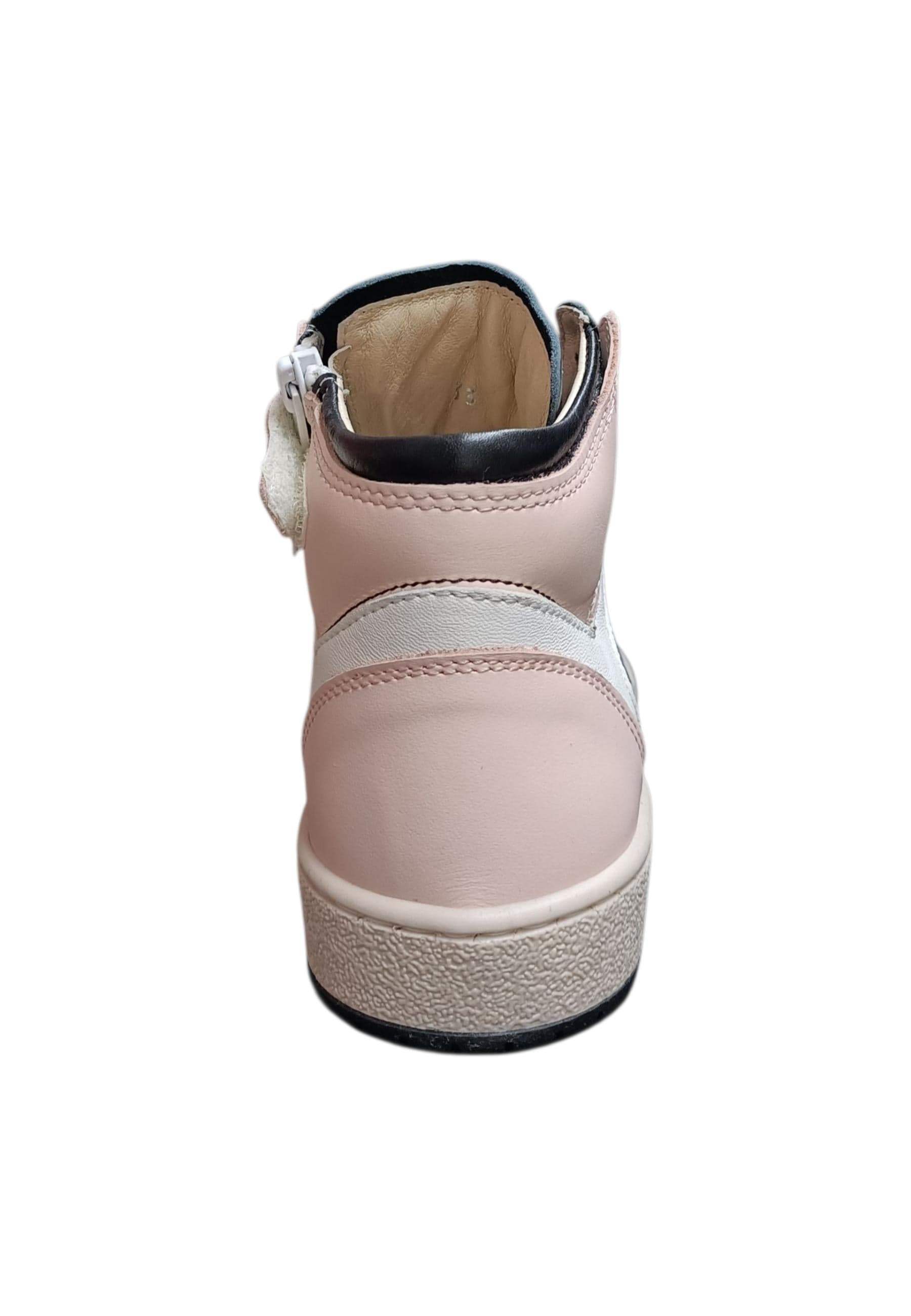 Ciao Junior Snk Sneakers Bambina Ragazza Bianco Nero Rosa - Scarpe Pelle Zip in Ballerine Scarpetteria Gica - Trani, commercioVirtuoso.it