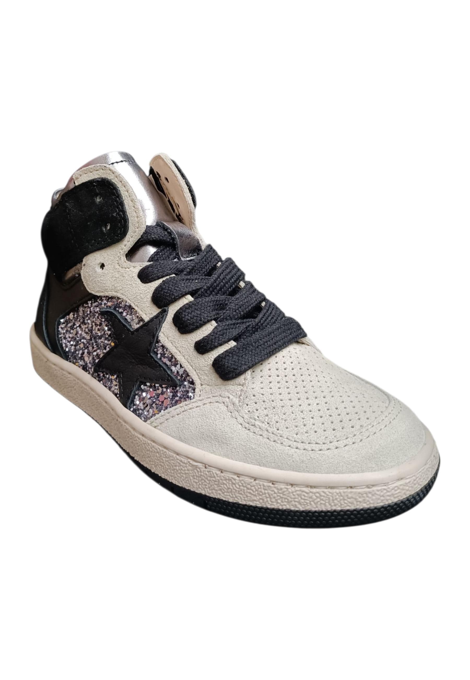 Ciao Junior Snk Sneakers Glitter Bambina Ragazza Bianco Nero Argento - Scarpe Pelle Zip in Ballerine Scarpetteria Gica - Trani, commercioVirtuoso.it