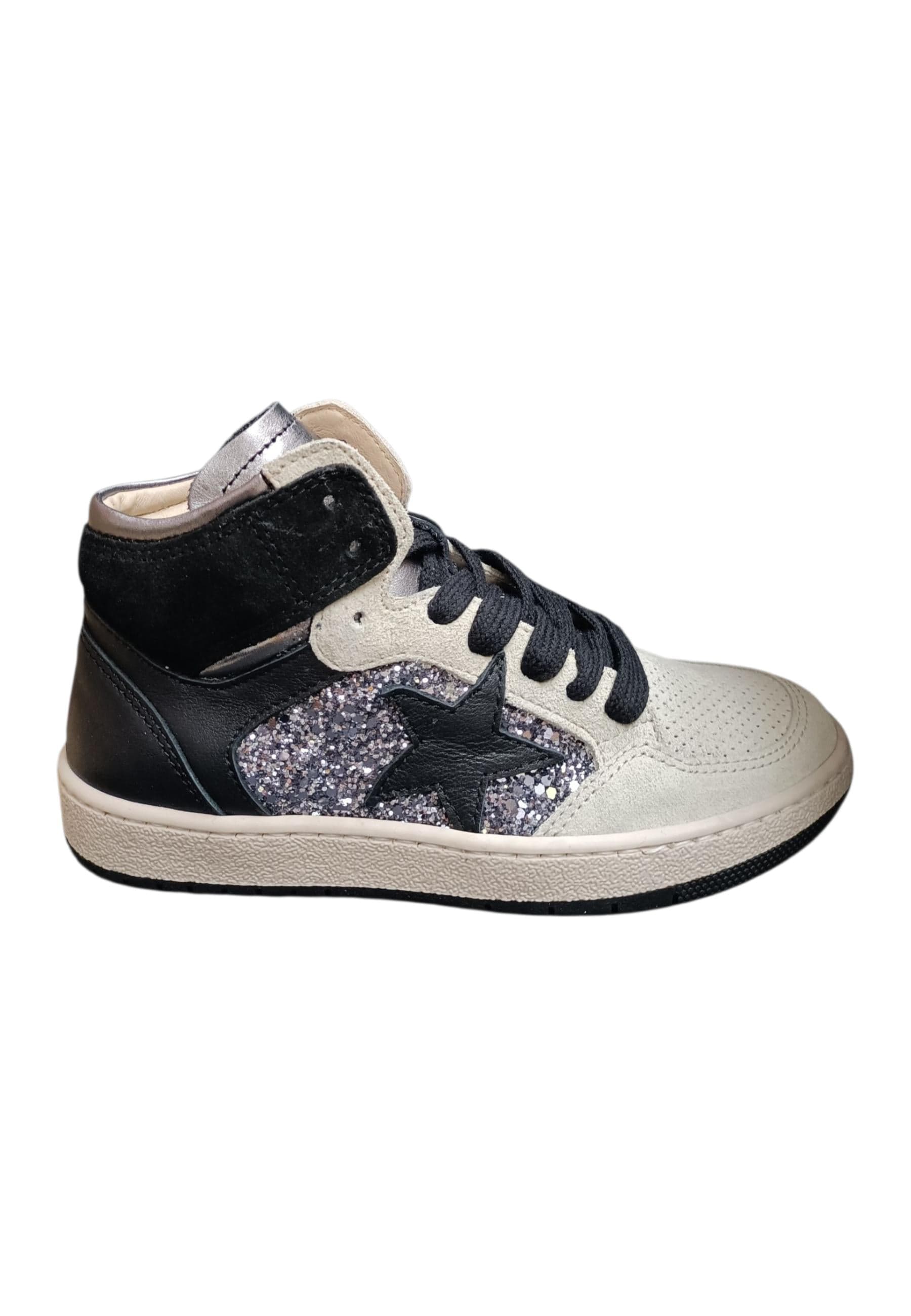 Ciao Junior Snk Sneakers Glitter Bambina Ragazza Bianco Nero Argento - Scarpe Pelle Zip in Ballerine Scarpetteria Gica - Trani, commercioVirtuoso.it