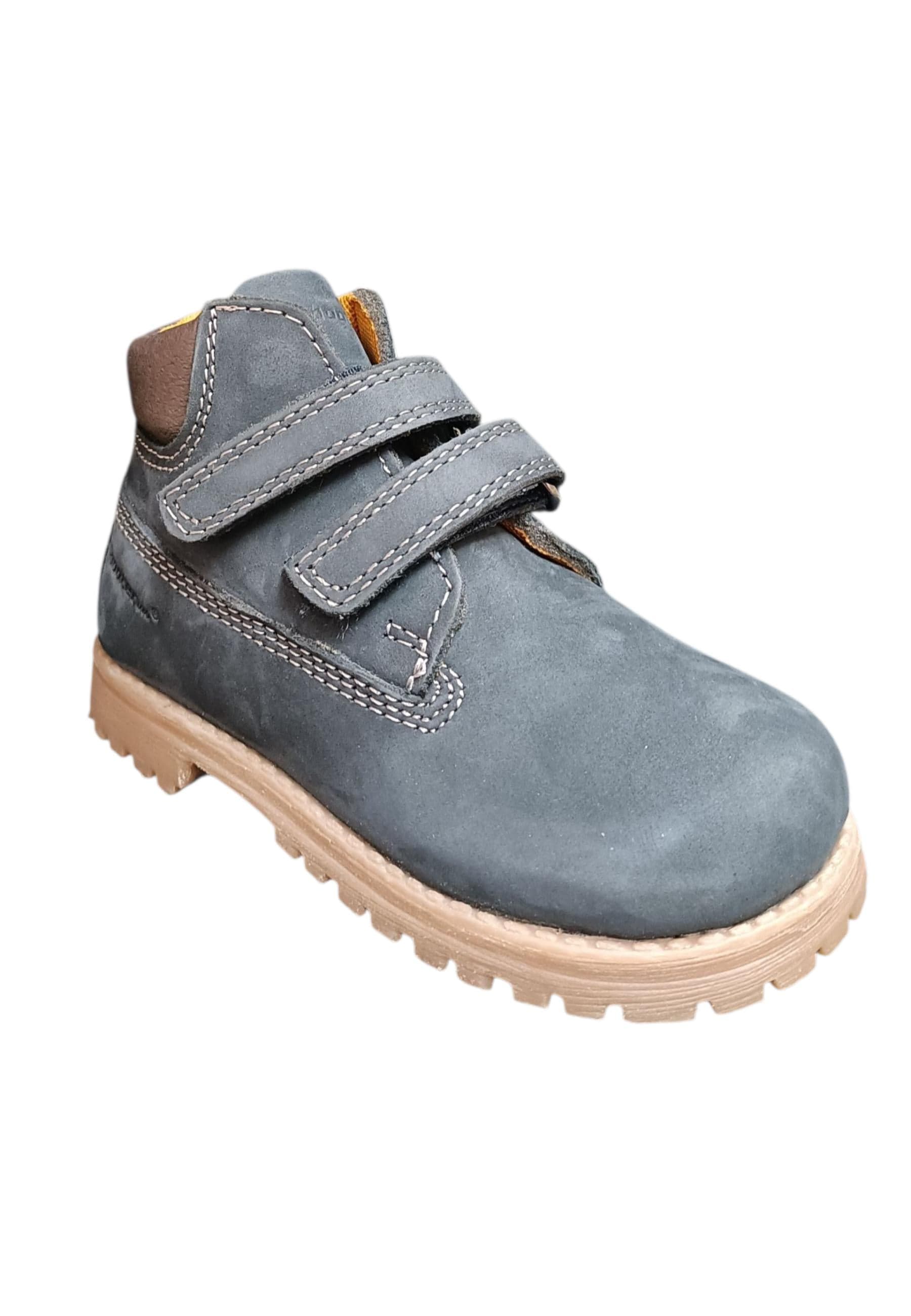 Boscaiolo bambino Shooterino Basic blue camel pelle velcro casual style in Ballerine Scarpetteria Gica - Trani, commercioVirtuoso.it