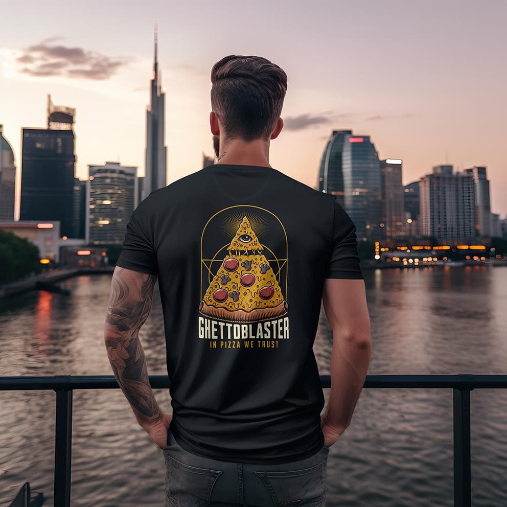 T-shirt unisex Ghettoblaster Pizza black - 3