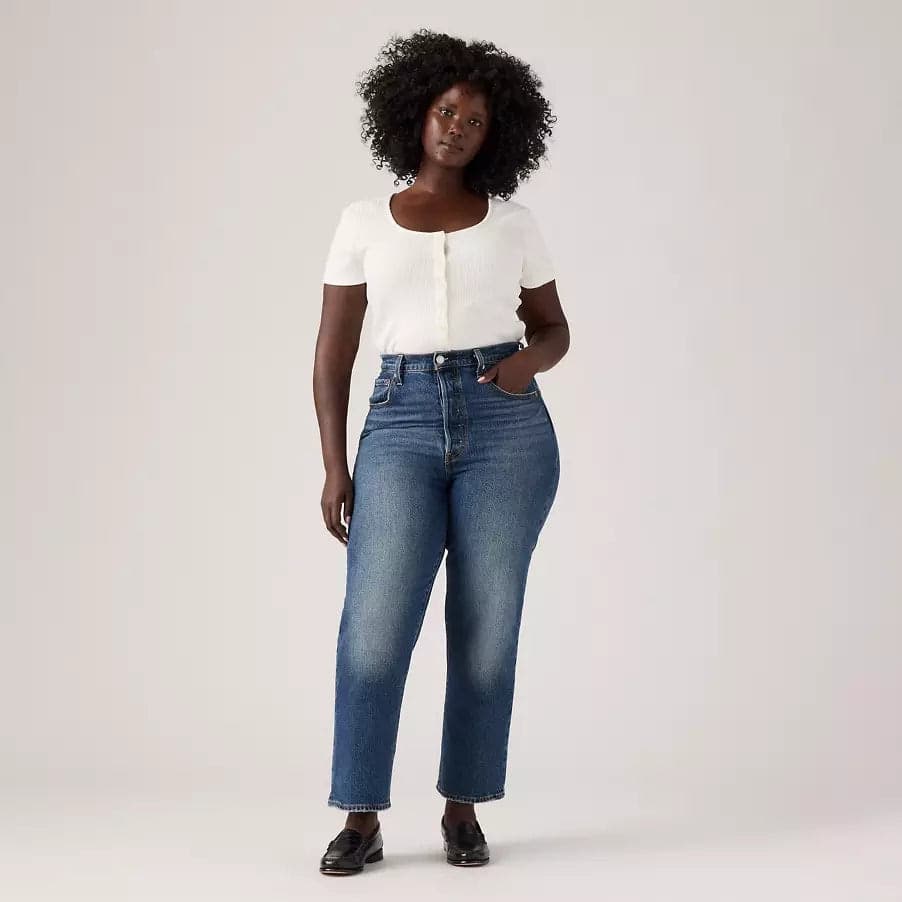 Levi's Jeans donna Ribcage Straight Alla Caviglia in Jeans Broadway Red - Barletta, commercioVirtuoso.it