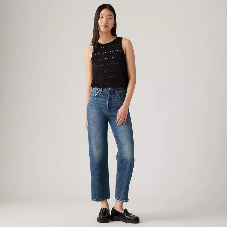 Levi's Jeans donna Ribcage Straight Alla Caviglia in Jeans Broadway Red - Barletta, commercioVirtuoso.it