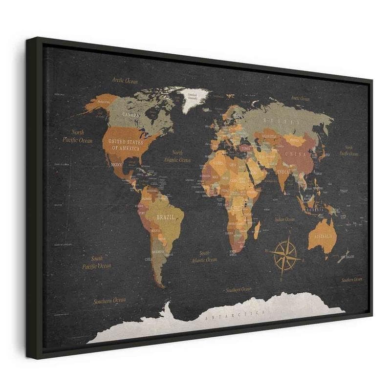 Quadro  World Map: Secrets of the Earth - 24