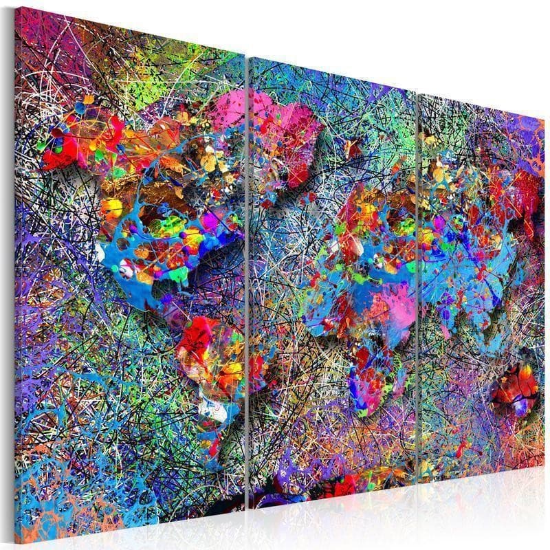 Quadro World Map  Colourful Whirl - 6