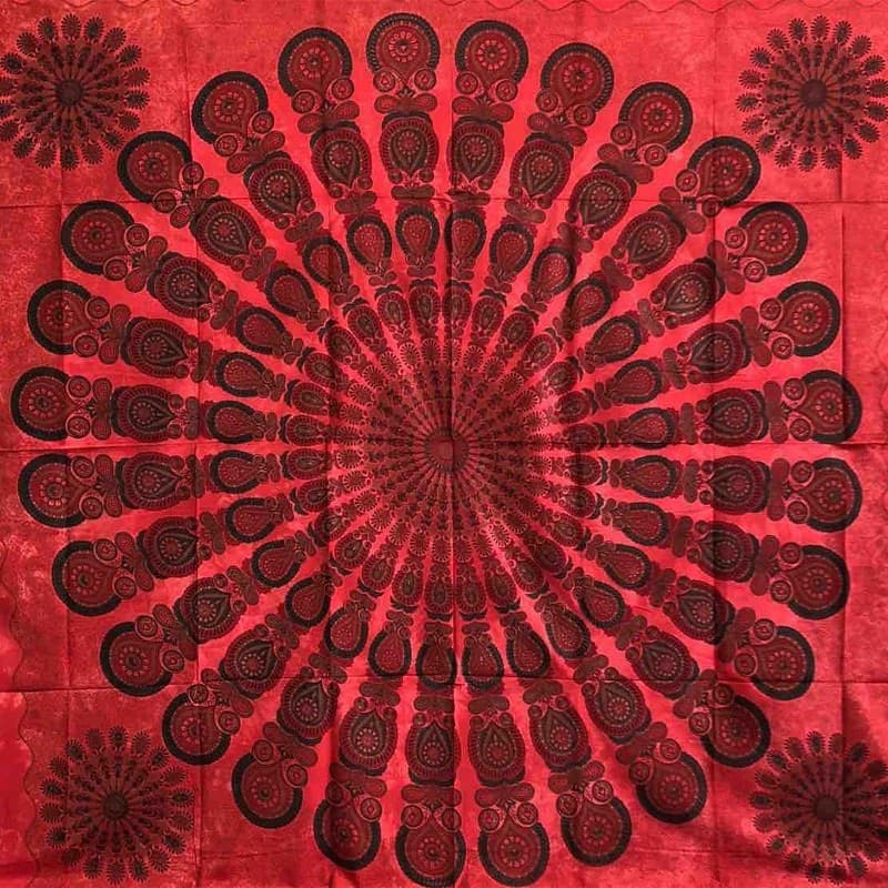 Granfoulard Copritutto in Puro Cotone con frange Mandala 210x240 cm - 2