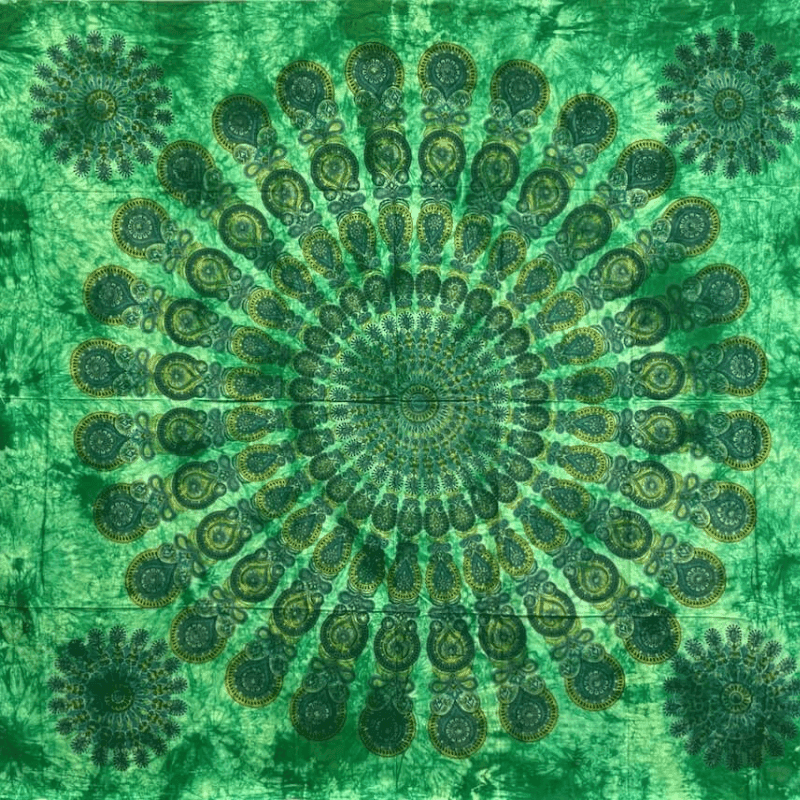 Granfoulard Copritutto in Puro Cotone con frange Mandala 210x240 cm - 7