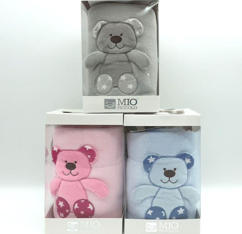 Coperta Plaid Baby Coral Fleece Bear