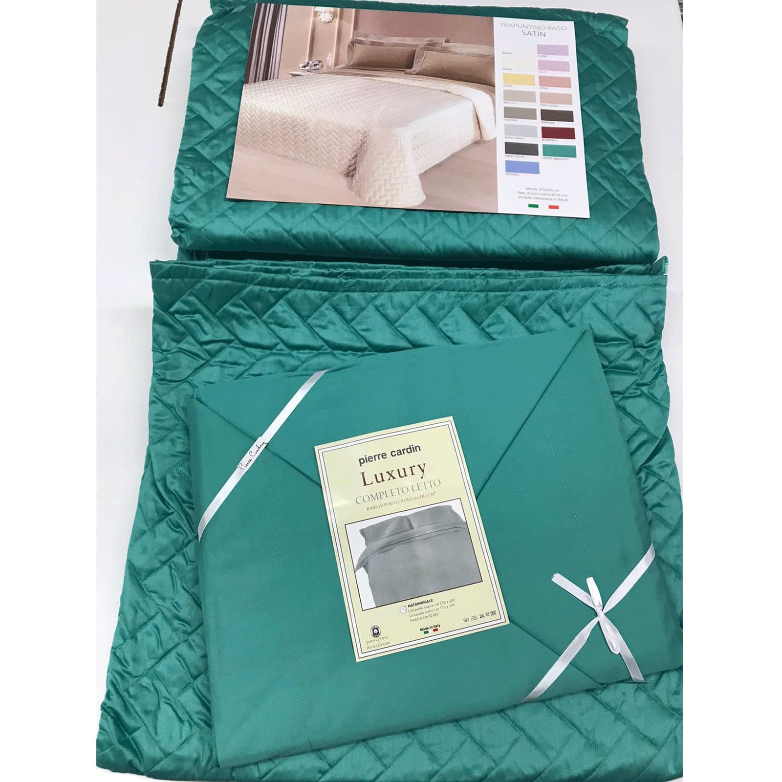 Completo Lenzuola Matrimoniale Botticelli Home Satin in Raso di Cotone - 14