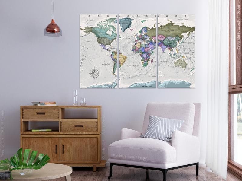 Quadri di sughero  World Destinations (3 Parts) [Cork Map] - 2
