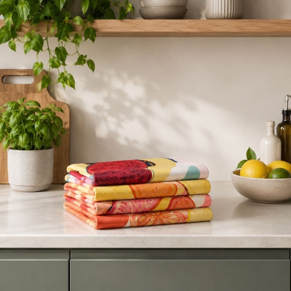 Strofinacci 3 pezzi in cotone Vallesusa Gabel Fruits - 4
