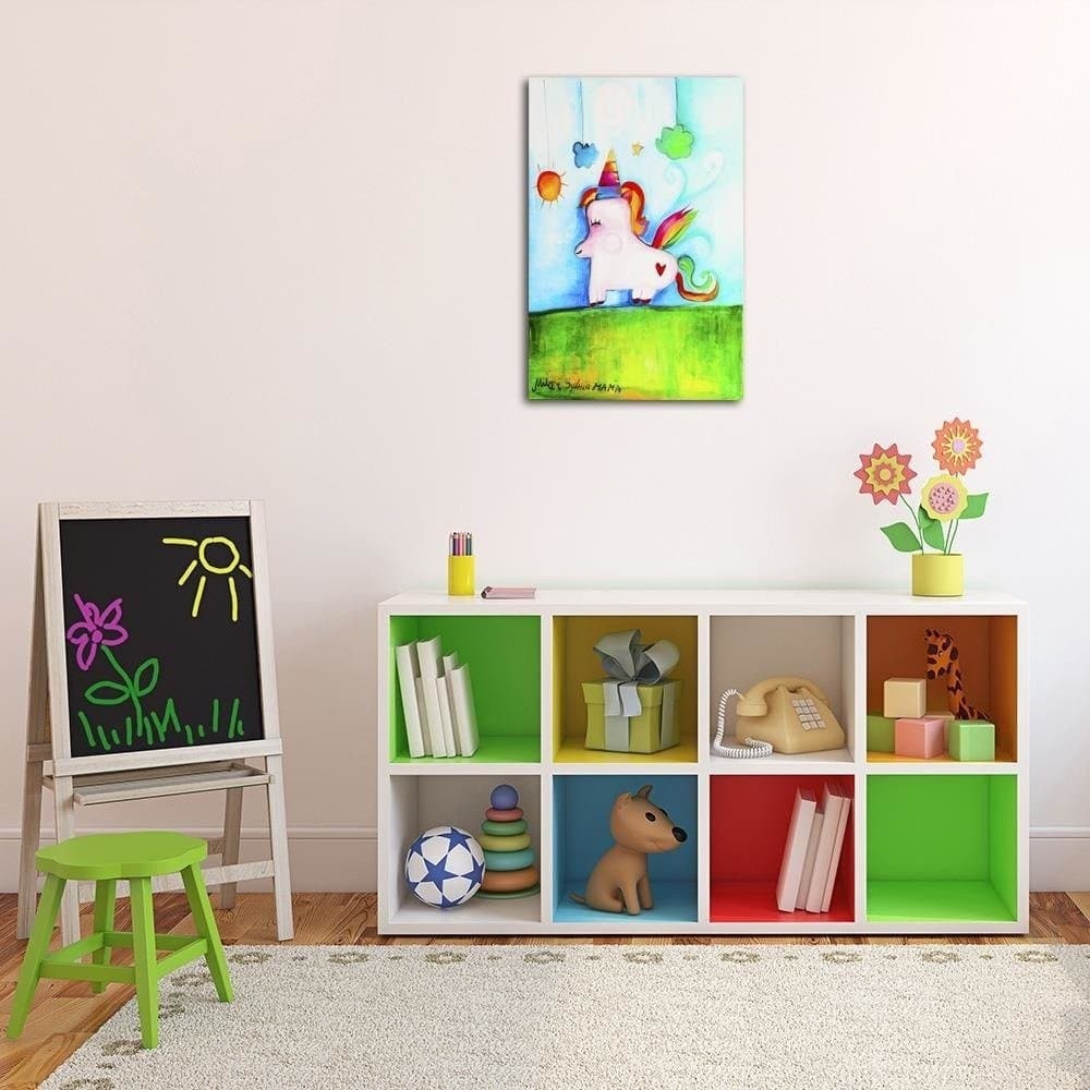 Quadro su tela, Unicorno colorato - 2