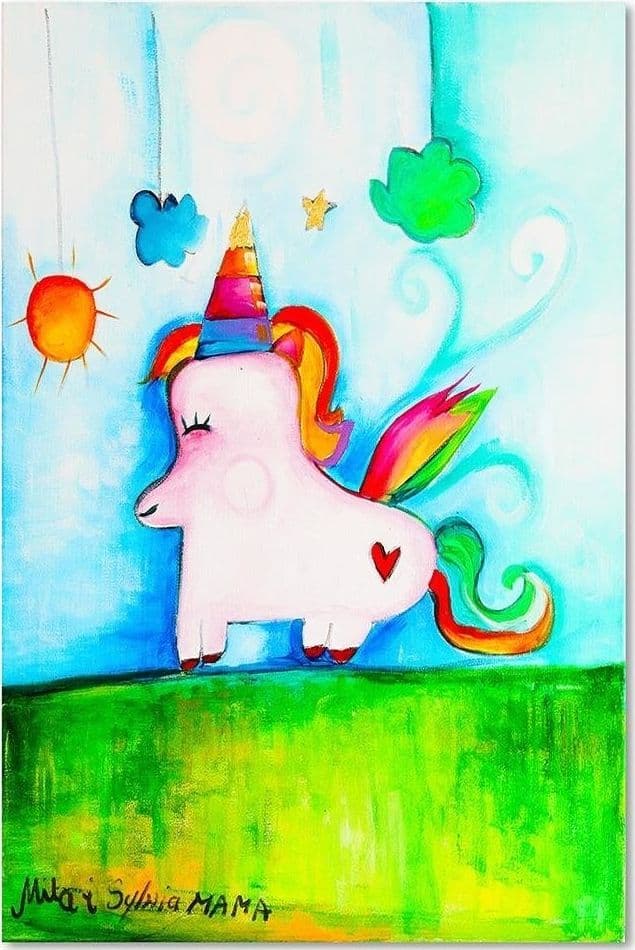 Quadro su tela, Unicorno colorato - 3