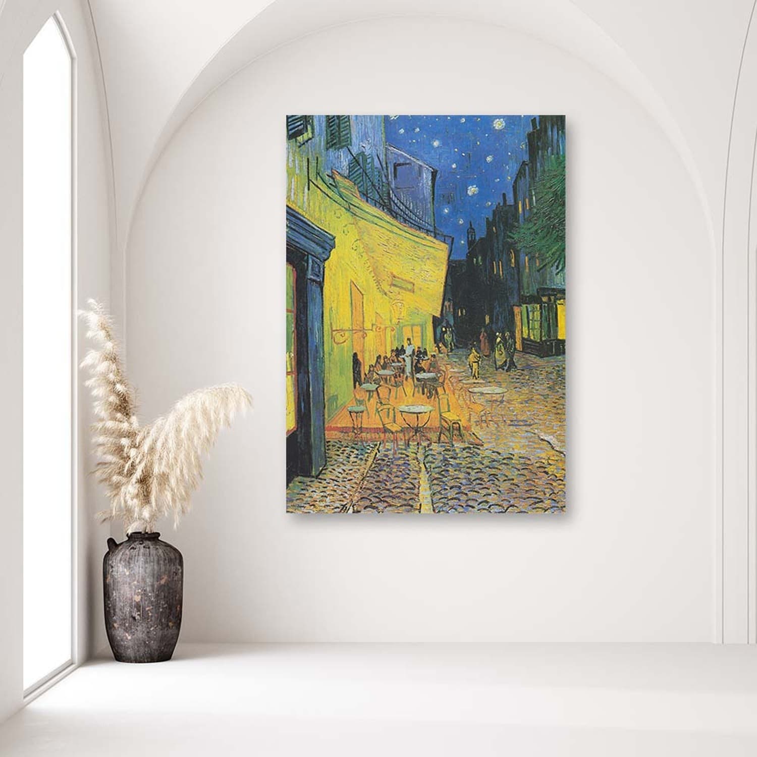 Quadro su tela, RIPRODUZIONE Terrazza del caffè di notte Van Gogh - 2