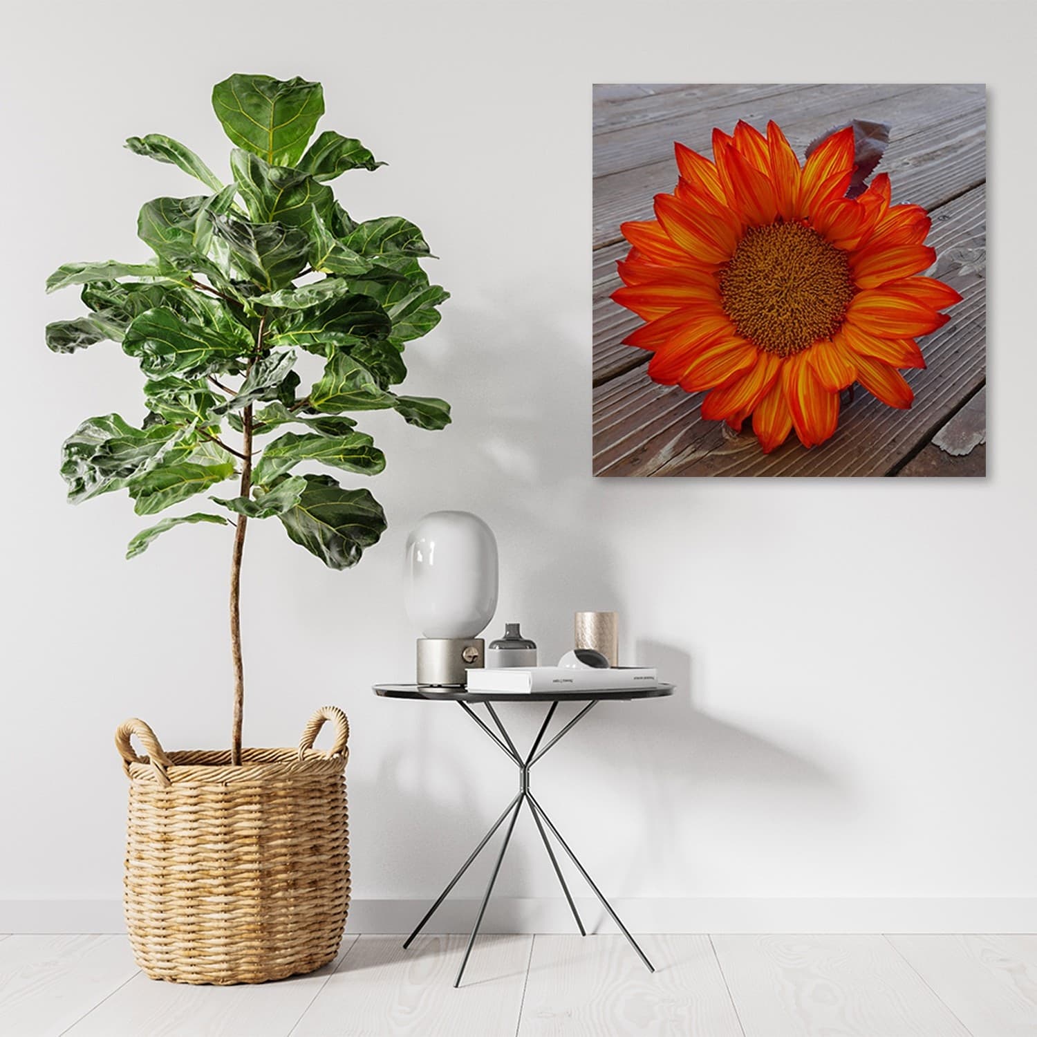 Quadro su tela, Girasole arancione - 2