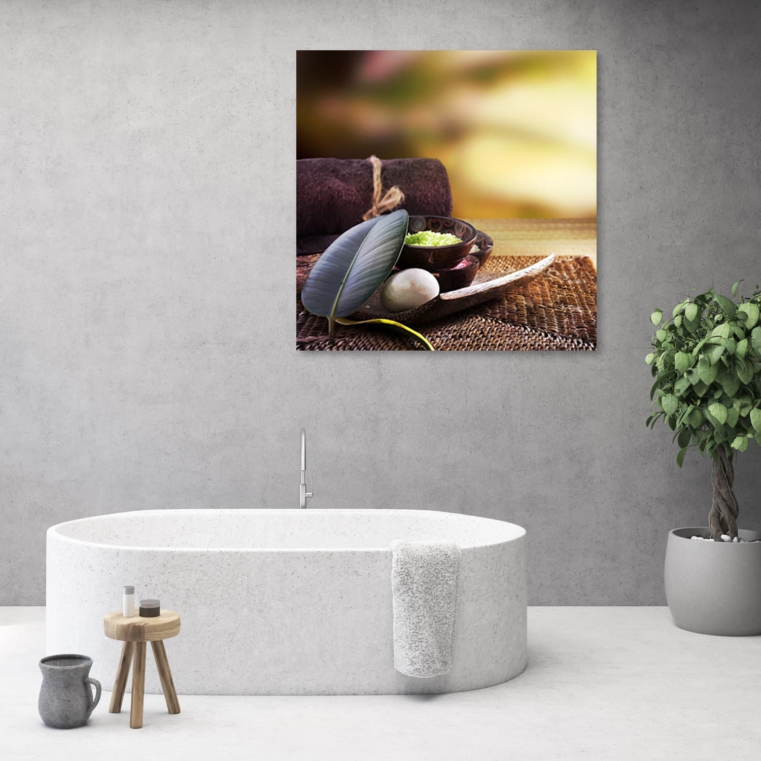 Quadro su tela, Foglie di zen spa - 2