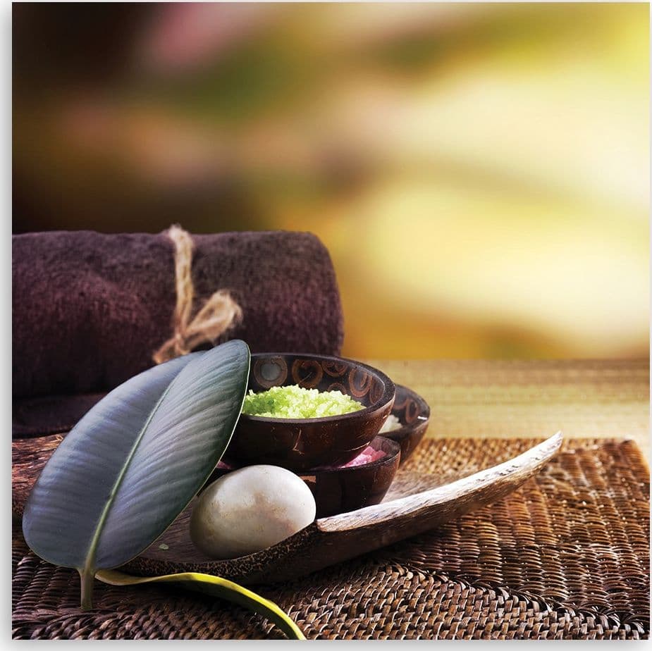 Quadro su tela, Foglie di zen spa - 3