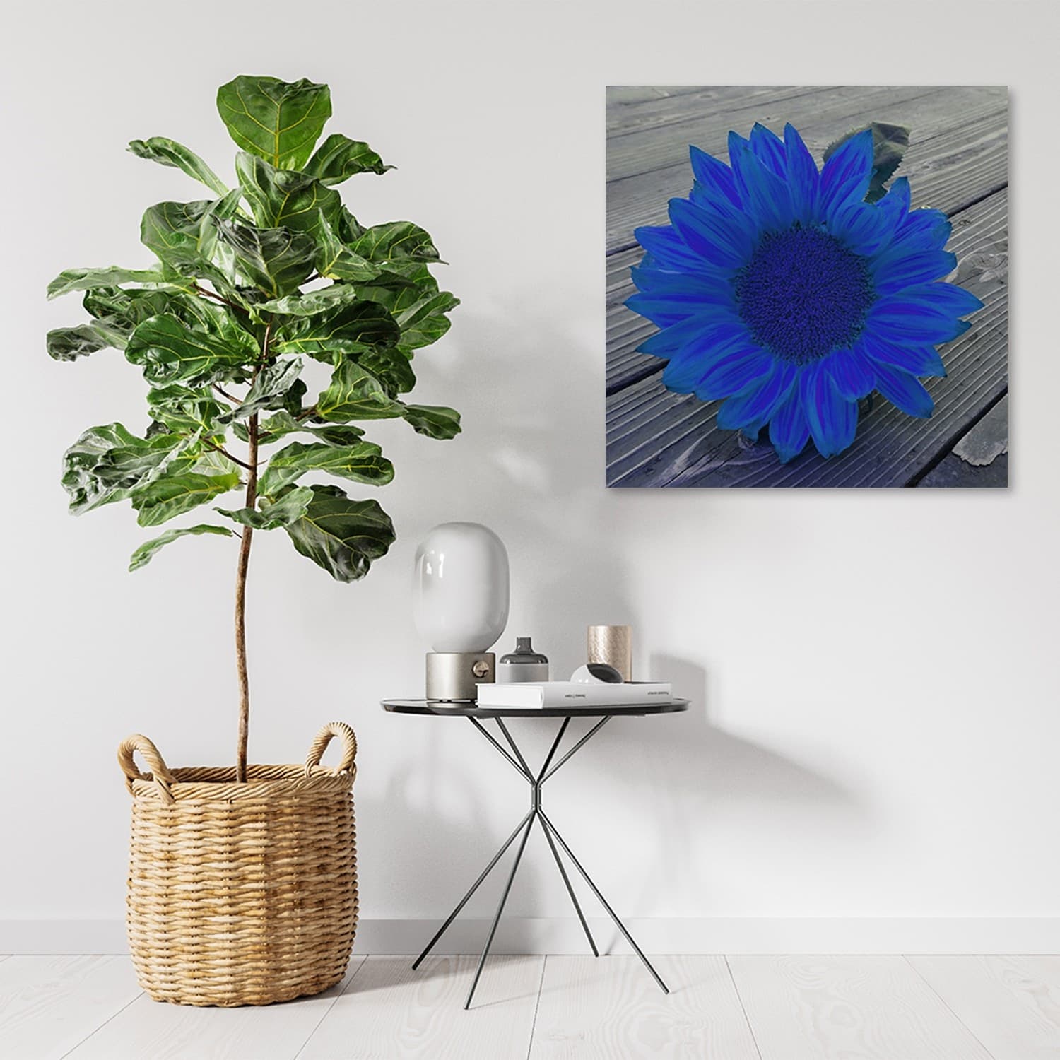 Quadro su tela, Girasole blu - 2