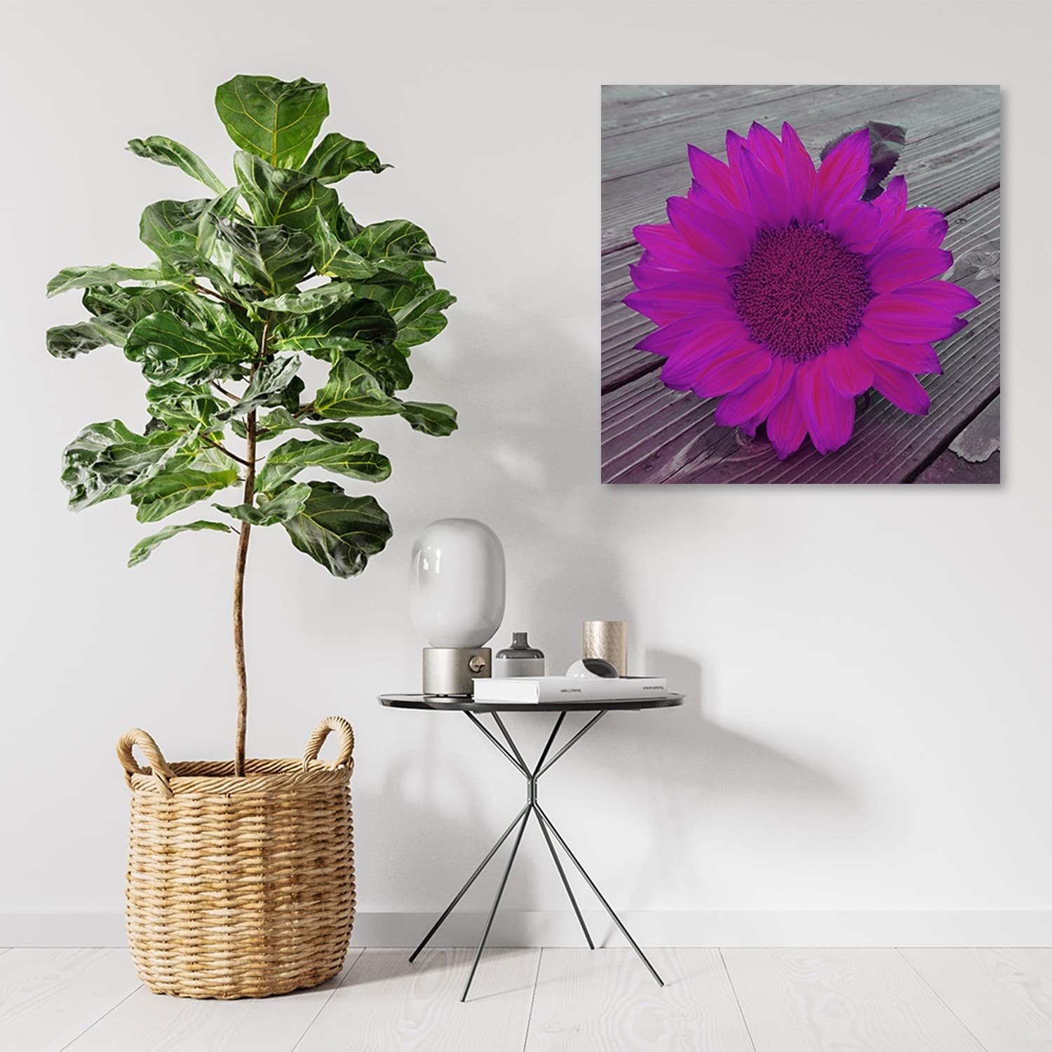 Quadro su tela, Girasole rosa - 2