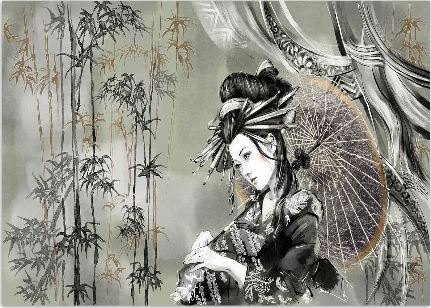 Carta Da Parati, Geisha Asia Vintage - 2