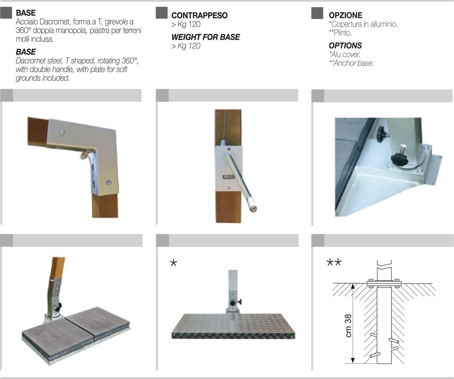Ombrellone Laterale da esterno Varie Dimensioni Fibrasol Wood Maffei - 4
