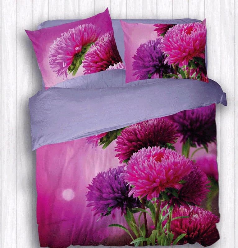 Completo Lenzuola Copriletto Matrimoniale Botticelli Home in Stampa Digitale 4D Magico Fiore - 3