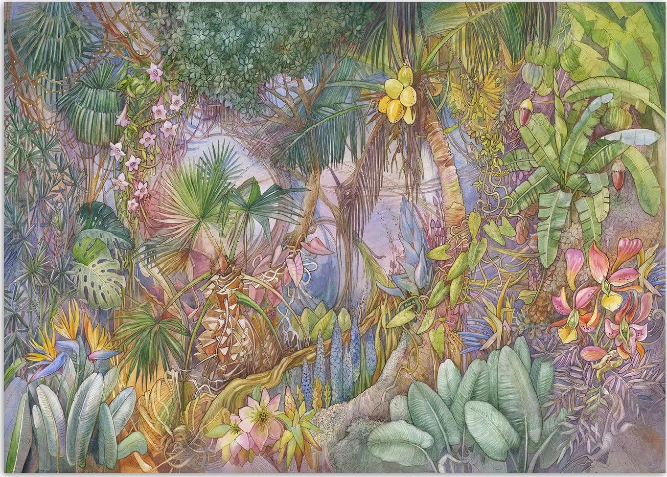 Carta Da Parati, Lusso colorato giungla animali tropicali - 3