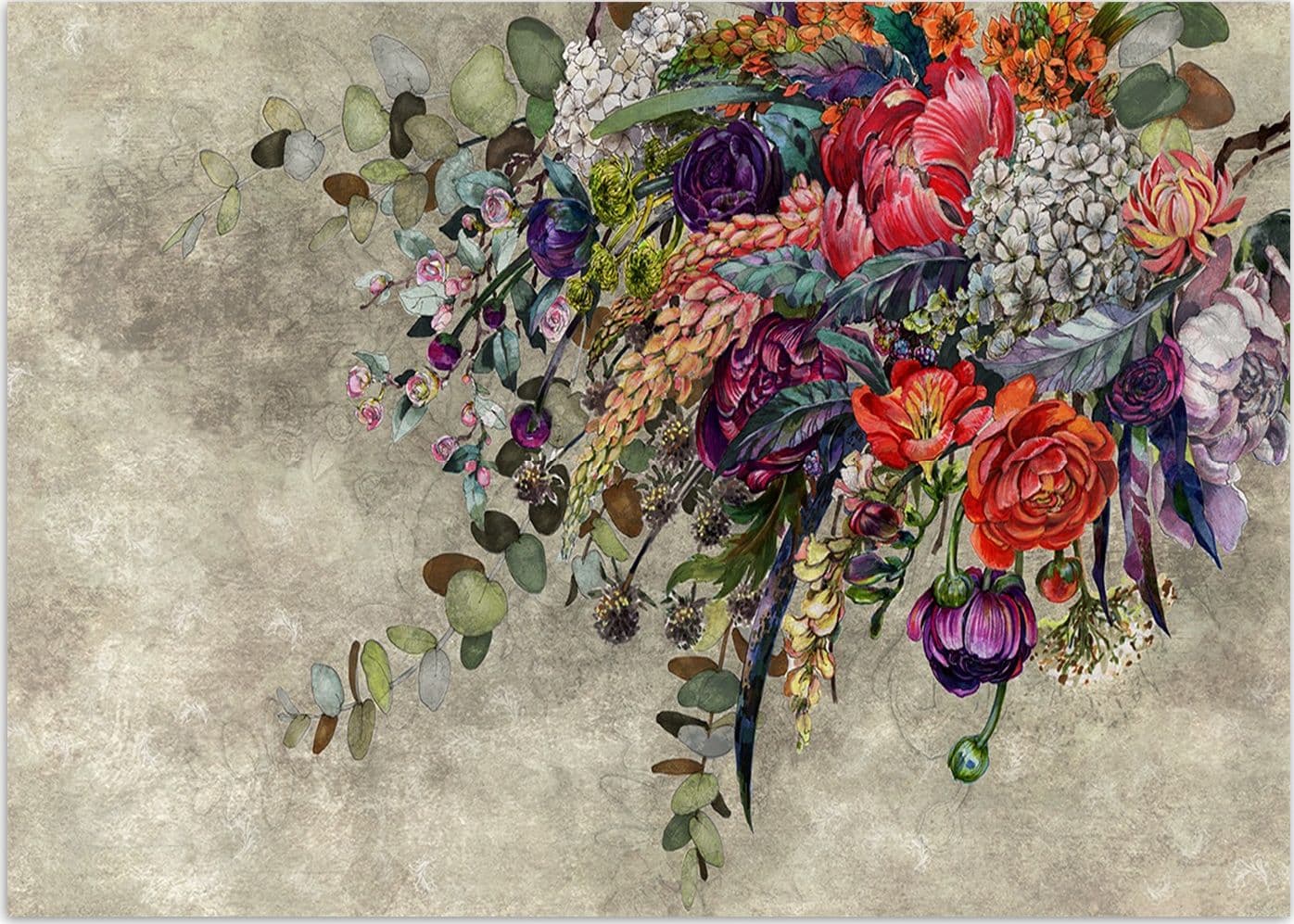 Carta Da Parati, Bouquet appeso Struttura in cemento - 3