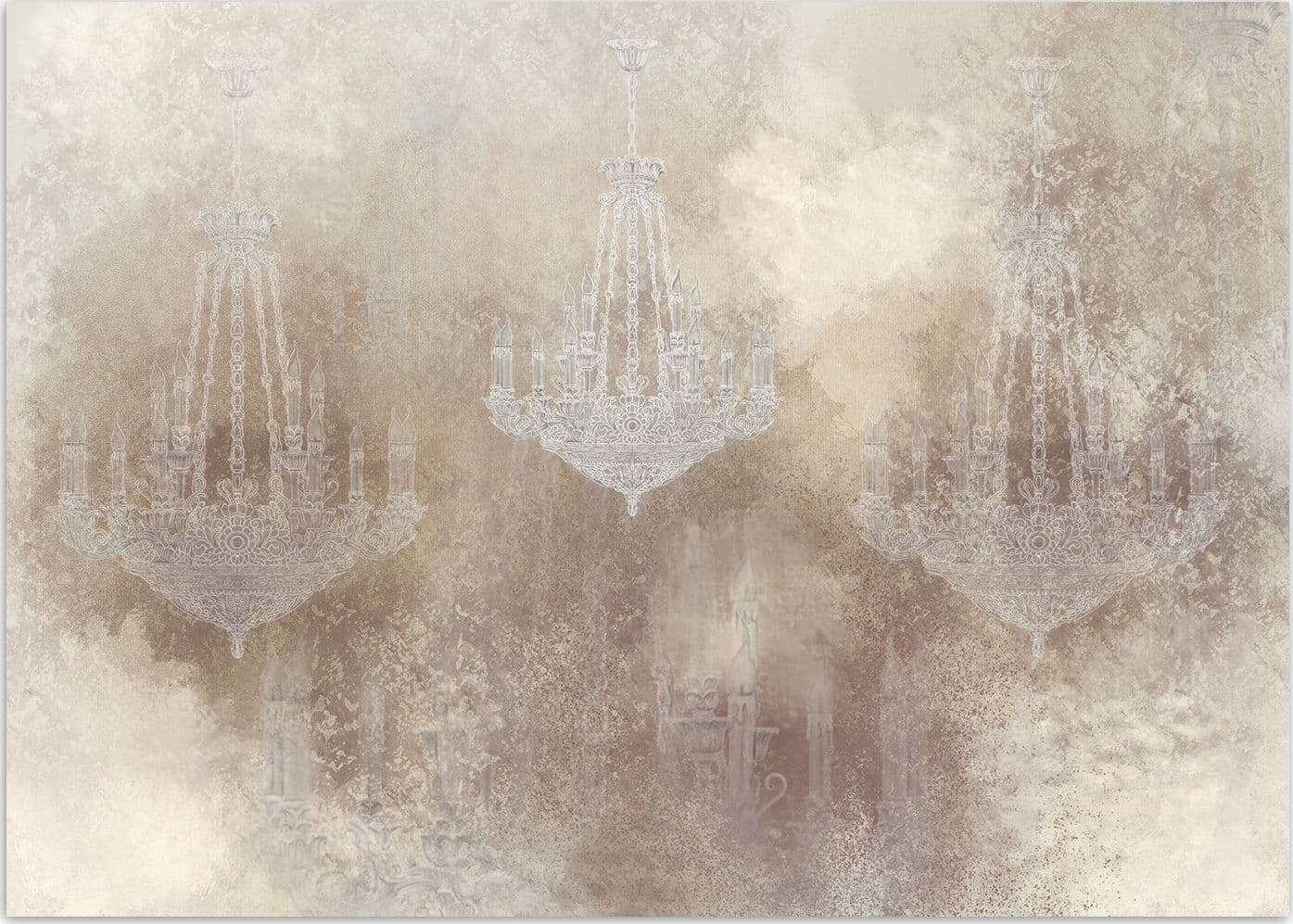 Carta Da Parati, Lampadario Calcestruzzo Marrone Beige - 3