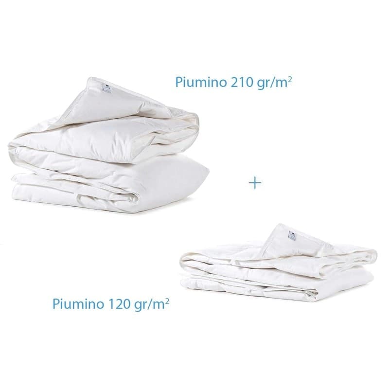 Piumino letto matrimoniale quattro stagioni in piuma d'oca Caleffi Ghiro - 4