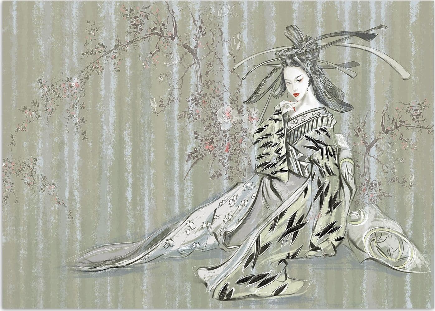 Carta Da Parati, Geisha giapponese orientale - 3