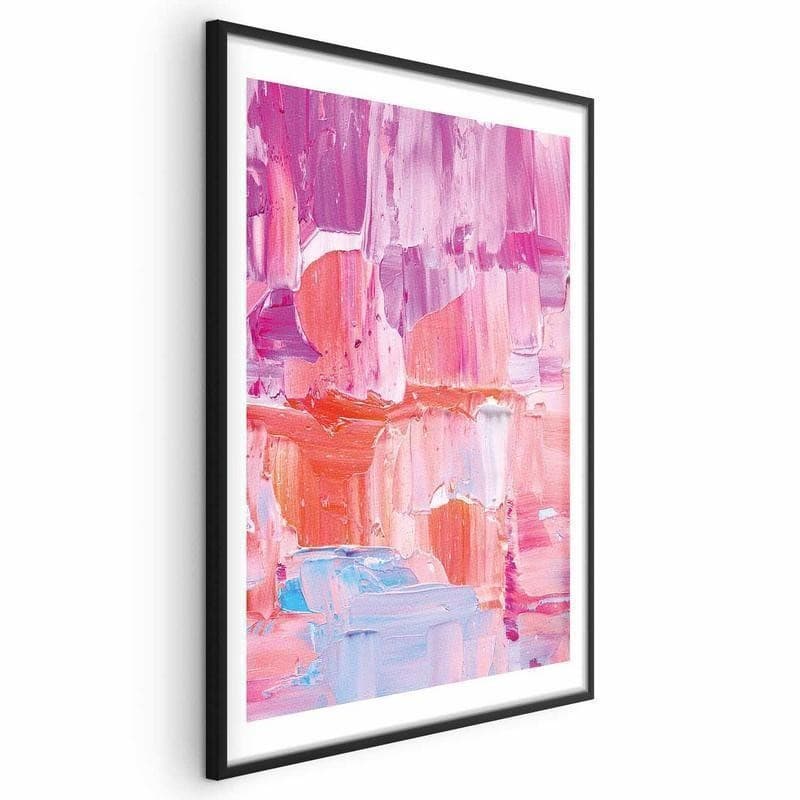 Poster - Colorful Strokes - intense shades of pink and purple on canvas - 20