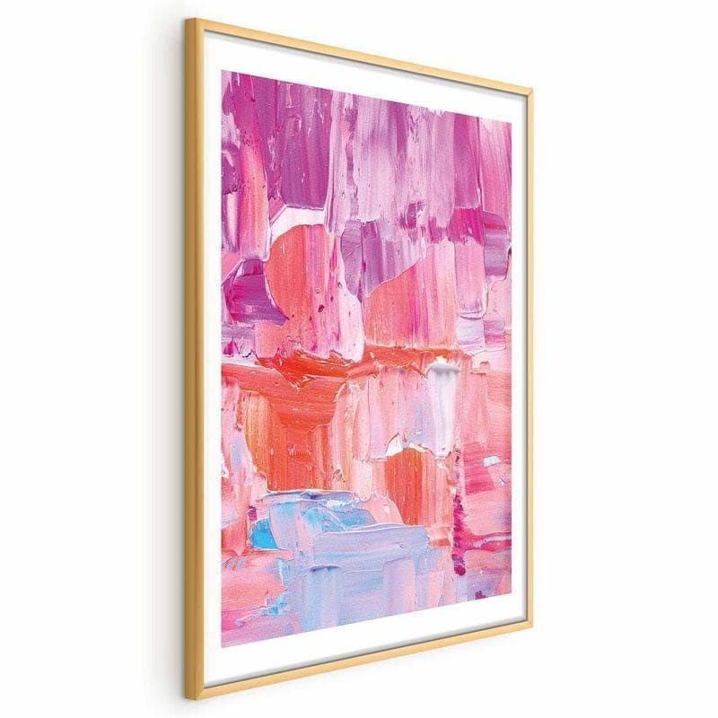 Poster - Colorful Strokes - intense shades of pink and purple on canvas - 19