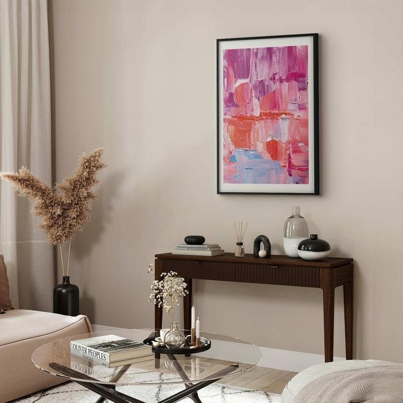 Poster - Colorful Strokes - intense shades of pink and purple on canvas - 11