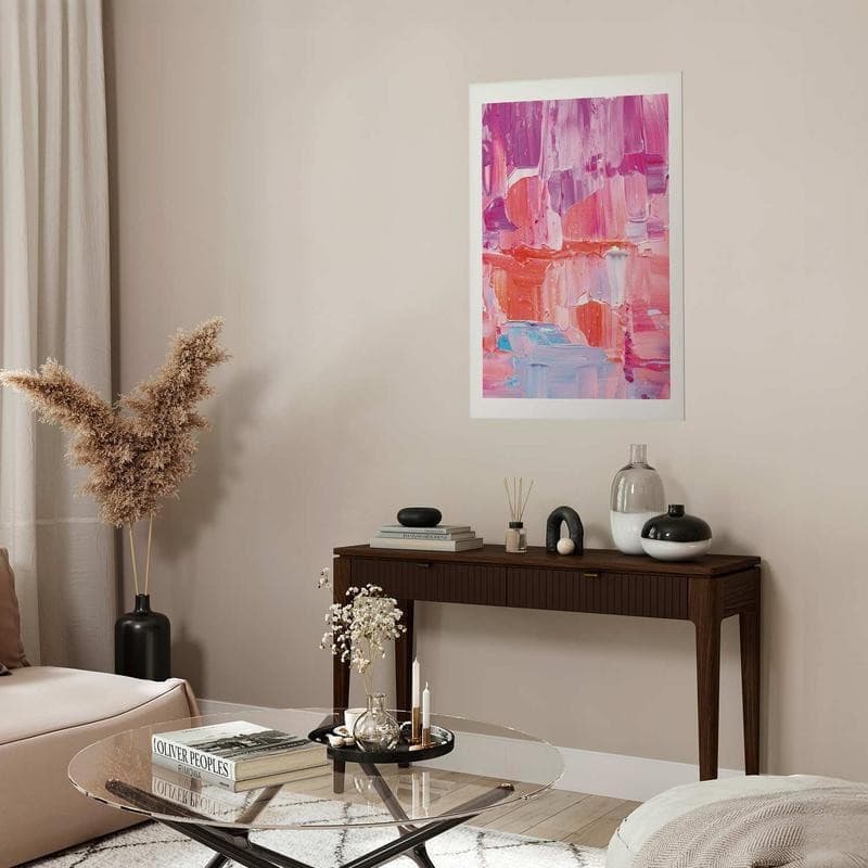 Poster - Colorful Strokes - intense shades of pink and purple on canvas - 12