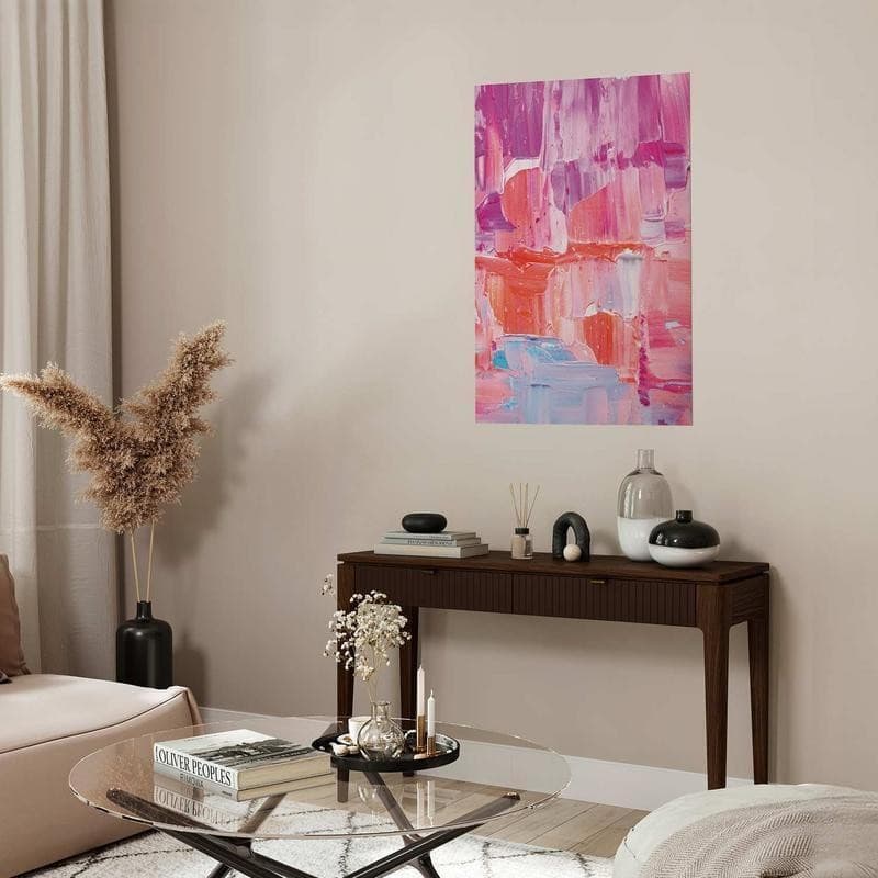 Poster - Colorful Strokes - intense shades of pink and purple on canvas - 7