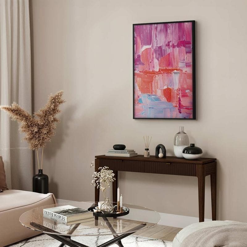 Poster - Colorful Strokes - intense shades of pink and purple on canvas - 8