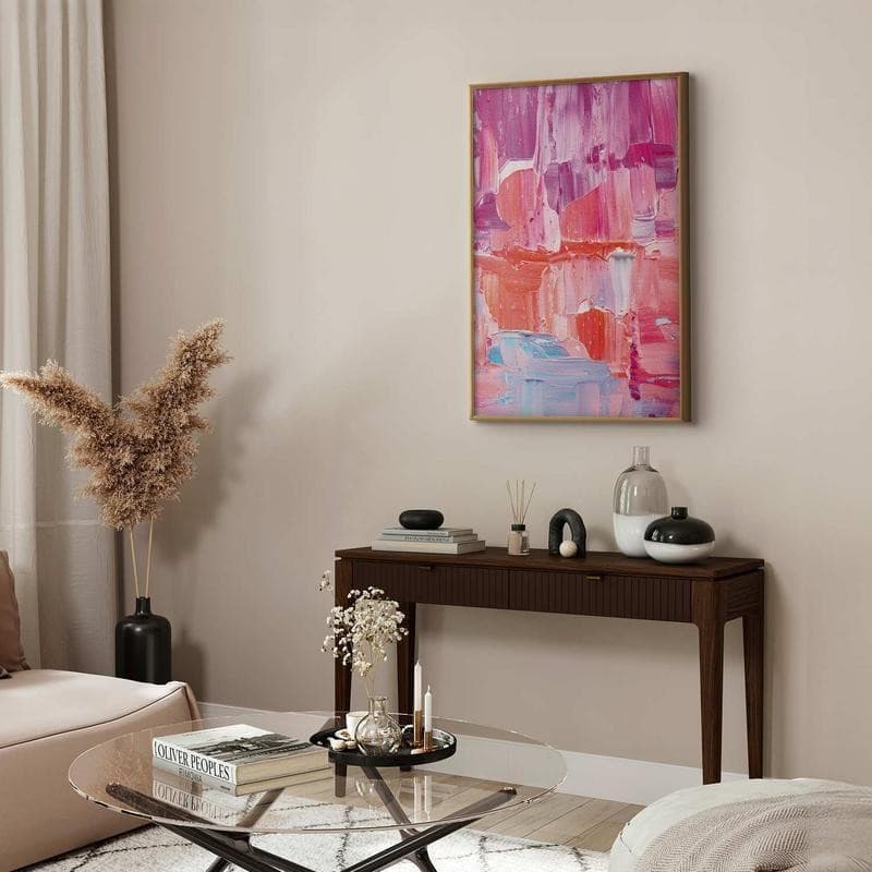 Poster - Colorful Strokes - intense shades of pink and purple on canvas - 9