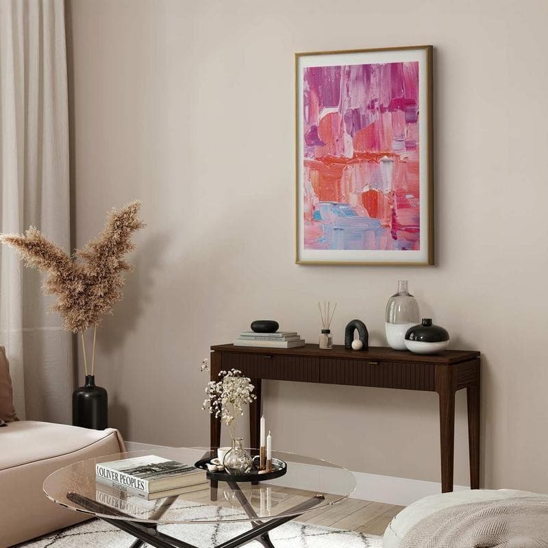 Poster - Colorful Strokes - intense shades of pink and purple on canvas - 10