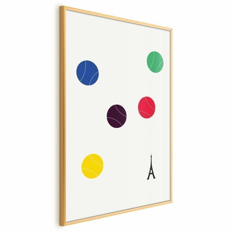Poster - Eiffel Tower and Colorful Tennis Balls - 16