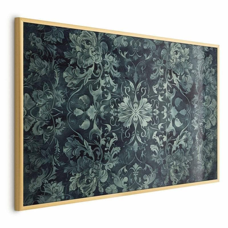 Poster - Carpet Ornaments in Emerald Shades - 18