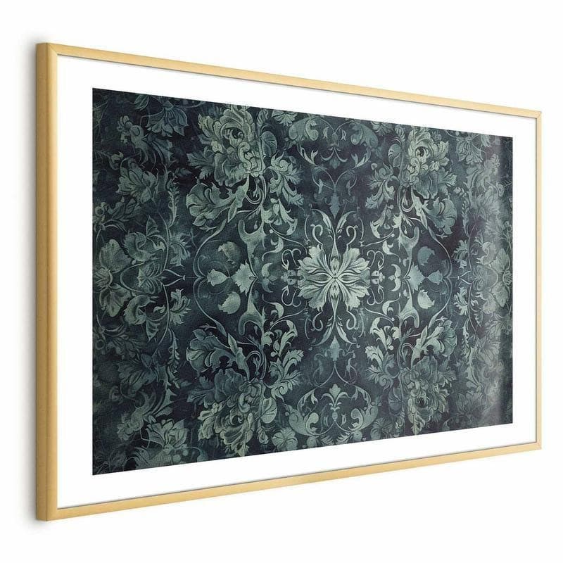 Poster - Carpet Ornaments in Emerald Shades - 19