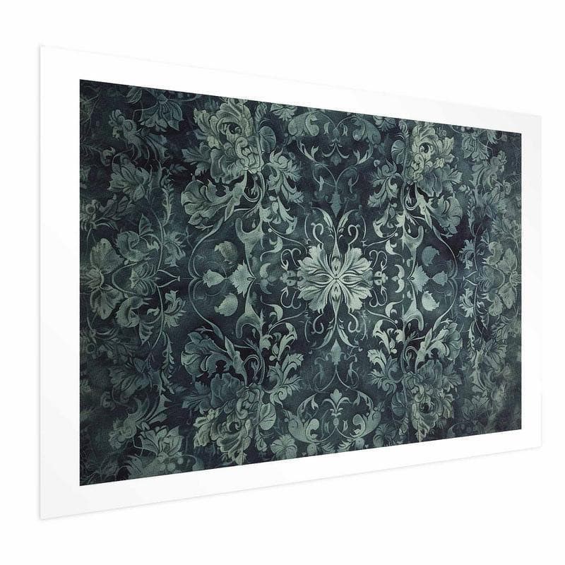 Poster - Carpet Ornaments in Emerald Shades - 16