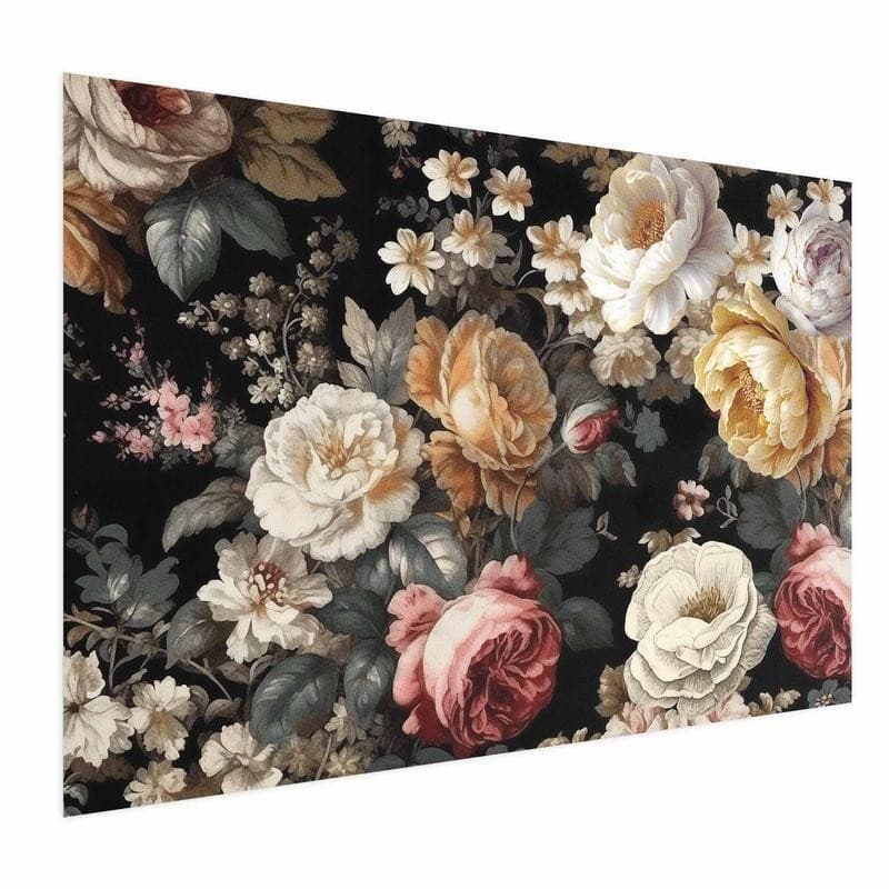 Poster - Colorful Flowers on a Black Background - 15
