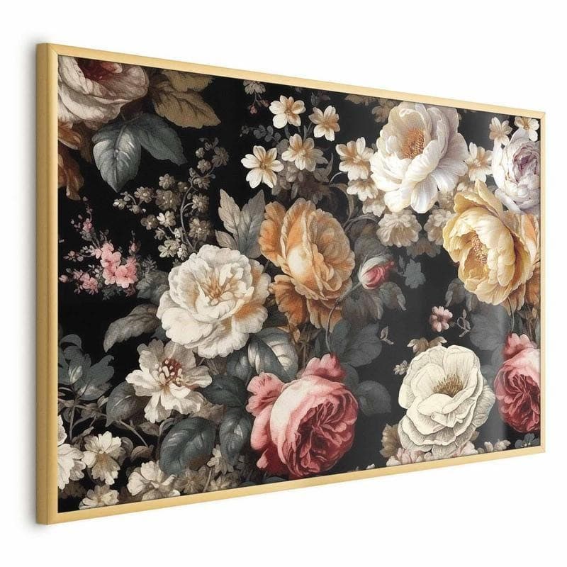 Poster - Colorful Flowers on a Black Background - 17