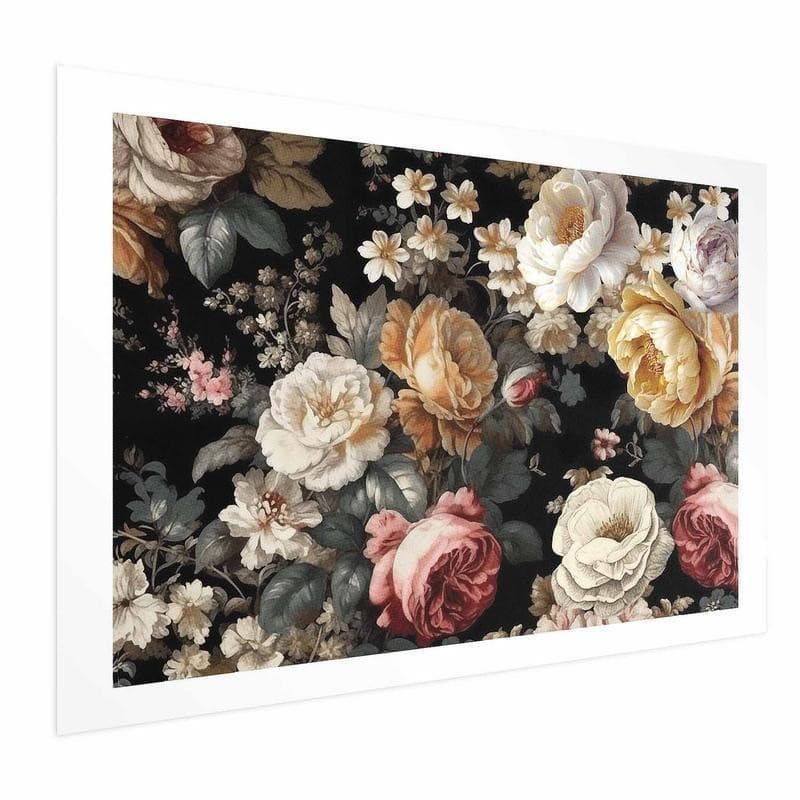 Poster - Colorful Flowers on a Black Background - 16