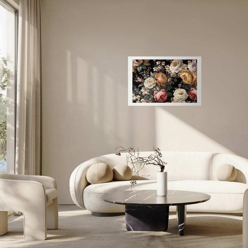 Poster - Colorful Flowers on a Black Background - 12