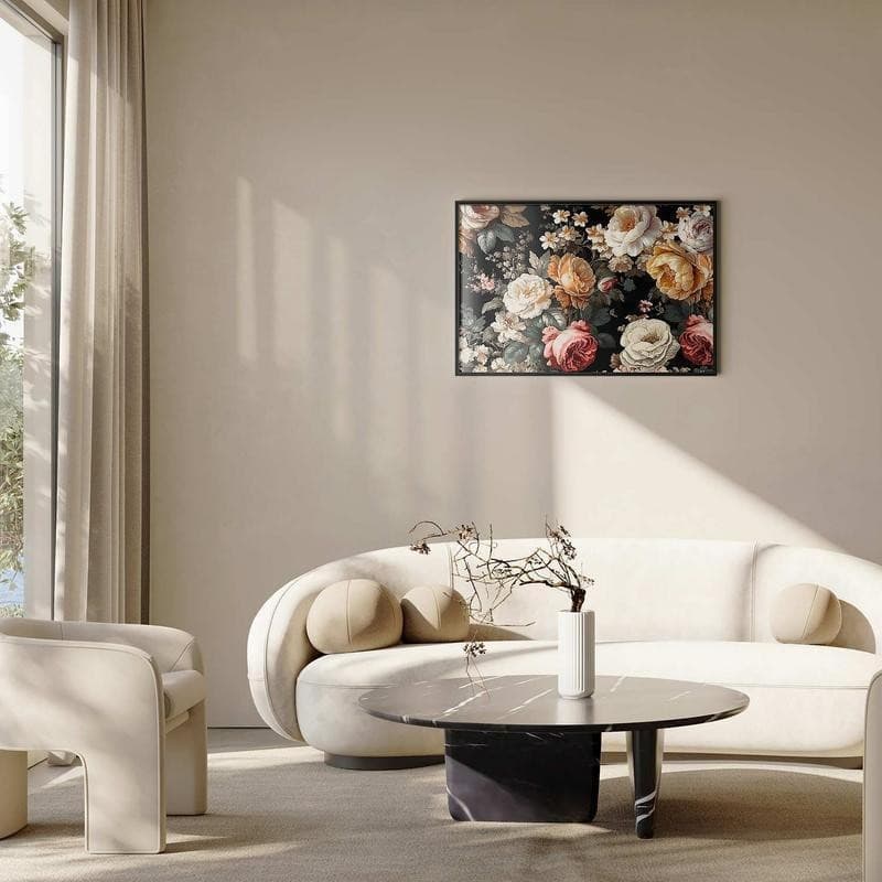 Poster - Colorful Flowers on a Black Background - 8